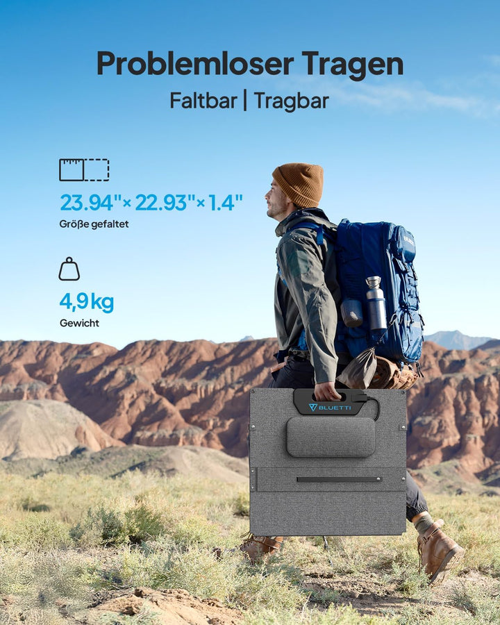BLUETTI Solarpanel PV120S, 120W Solarmodul für Powerstation EB3A/EB55/EB70/AC200P/AC200MAX/AC300, Tr