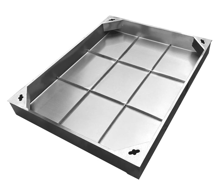Schachtabdeckung Edelstahl V2A Lichte Weite: 600x450 mm | H: 60 mm Lichte Weite: 600 x 450 mm, Licht