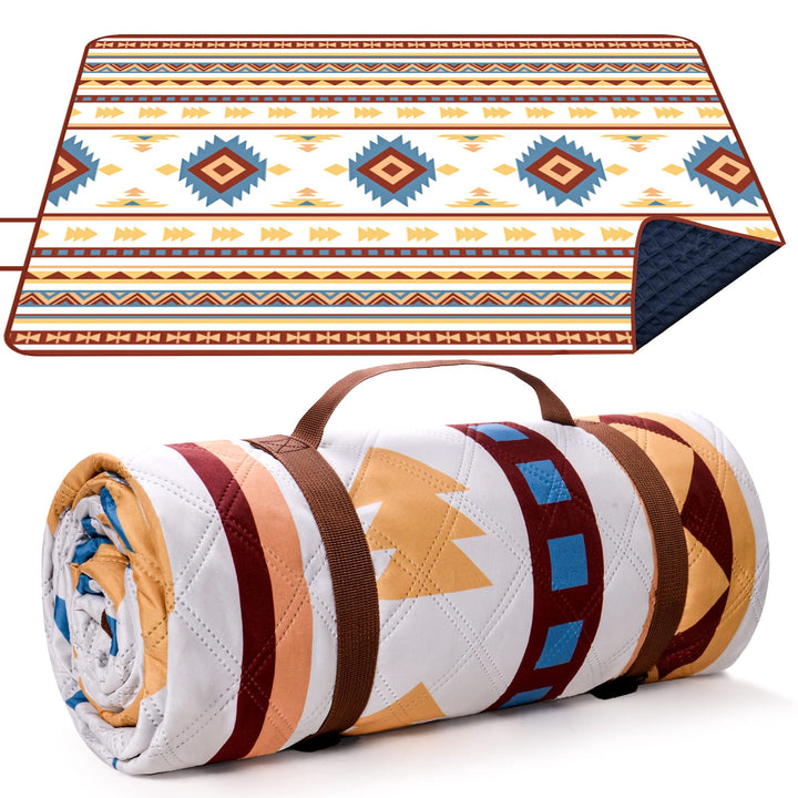 LARUTAN Extra grosse, wasserdichte Picknickdecke, 200 x 300 cm, faltbare Stranddecke mit Tragegriff,