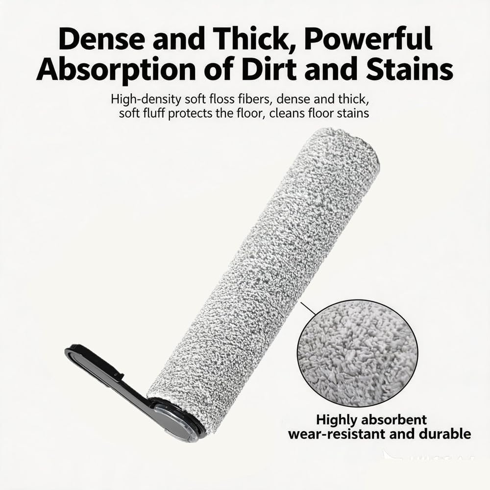 2 Bürstenrollen + 2 HEPA Filter Ersatzteile Set Compatible with Tineco Floor One Stretch S6/Swithch