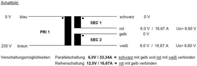 Sedlbauer Ringkerntrafo Transformator 200VA 2x6V für Audio, Industrie, Halogen und Schienensysteme -