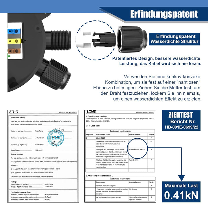 Abzweigdose Verteilerdose Aussen Wasserdicht Erbindungsdose POWFUL Junction Box Drahtkern Ø0,6-2mm 3