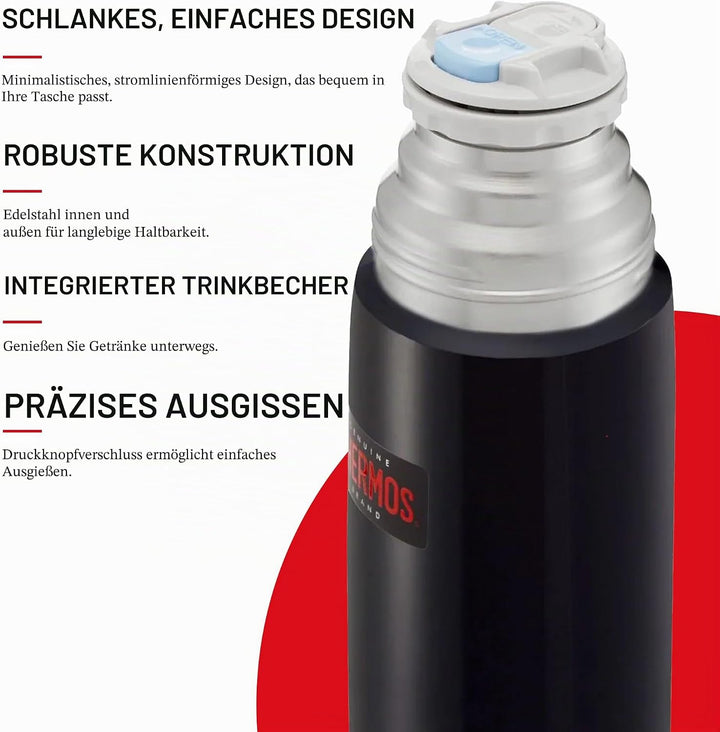 Thermos Light & Compact Flask, 350ml, Midnight Blue Blau Einzelbett, Blau Einzelbett