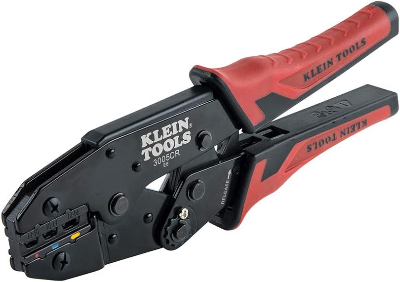 Klein Tools 3005CR Draht-Crimper Werkzeug, Ratsche isolierte Klemmzange für 10 bis 22 AWG Draht, Cri