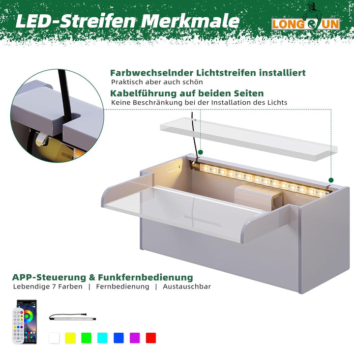 LONGRUN 30cm Teich-Wasserfall,Acryl Pool-Wasserfall mit Wasserpumpe,7 Farben Bluetooth LED Garten Br