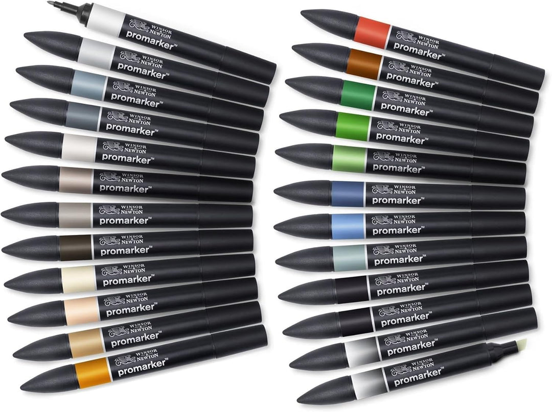 Winsor &amp; Newton 0290163 ProMarker, Professioneller Layoutmarker - 2 Spitzen, fein und breit für Zei