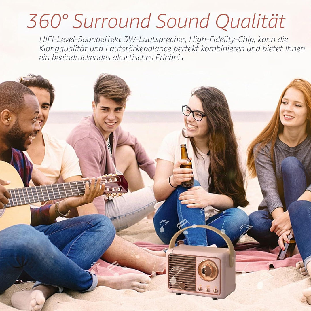 Retro-Bluetooth-Lautsprecher, Vintage-Lautsprecher mit altmodischem klassischem Stil, lauter Lautstä