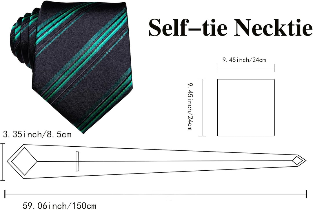 Dubulle Mens Tie Set Solid Paisley Novelty Silk Necktie for Men with Cufflinks Tie and Pocket Square