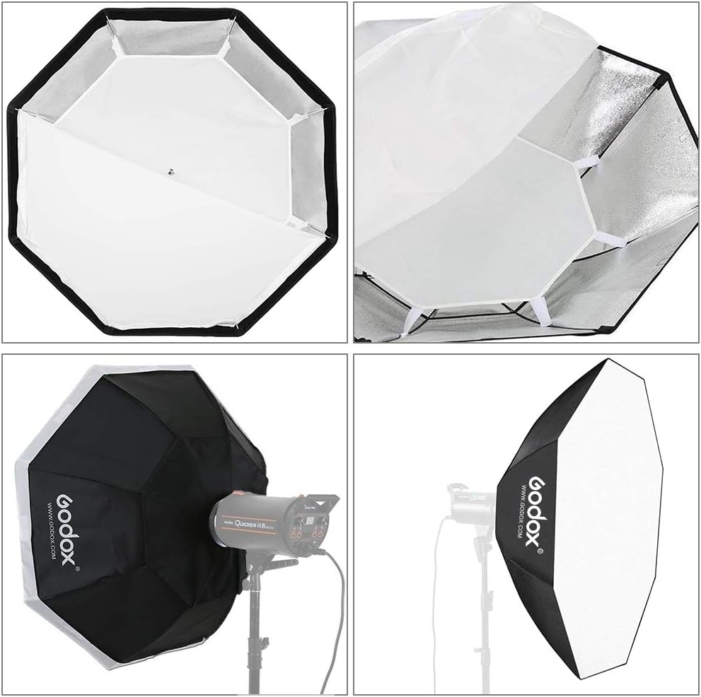 GODOX Softbox 120cm 47in Achteckige Softbox mit Bowens Halterung Softboxen für Blitzgerät Speedlite
