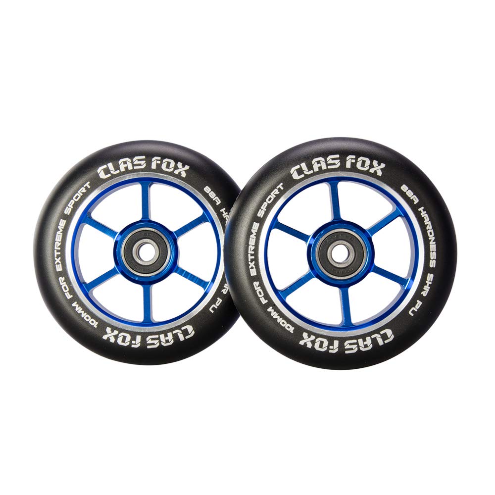CLAS FOX Pro Stunt Scooter Rollen Roller Räder Wheels 100mm EIN Paar mit ABEC-9 Kugellager CNC Metal