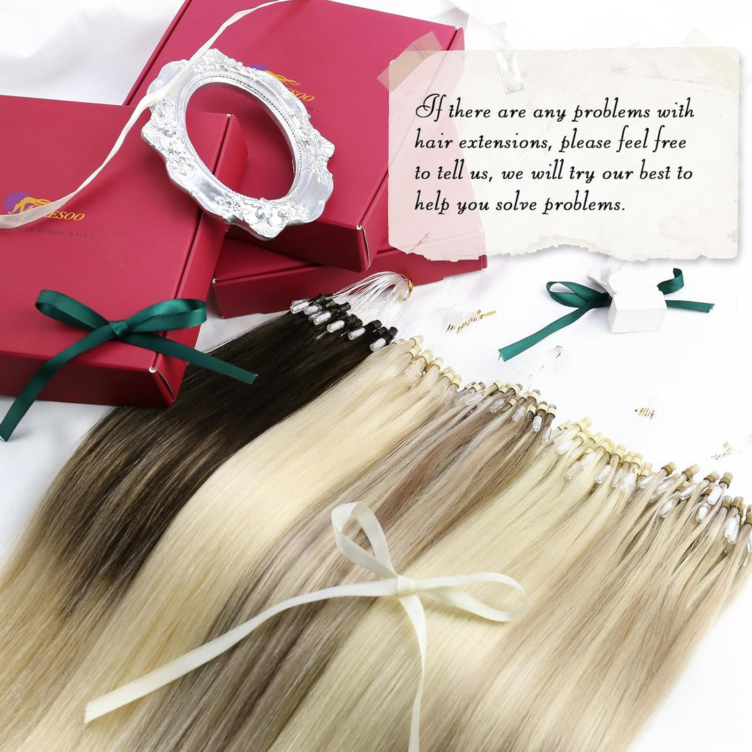 Moresoo Microring Extensions Echthaar Blond 1g Cold Fusion Micro Loop Extensions Echthaar Blond Strä