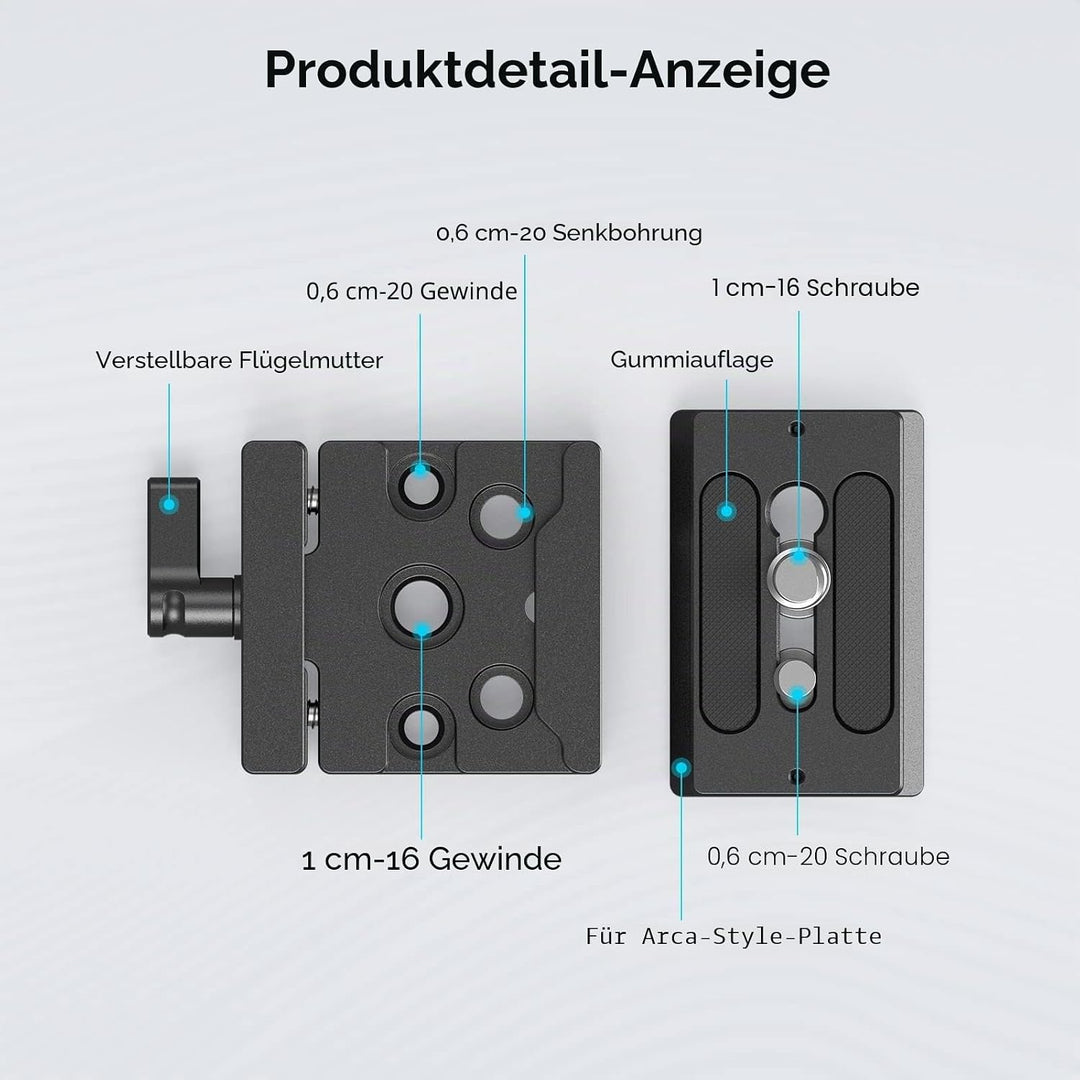 SMALLRIG Schnelle Veröffentlichung Klemme und Platte, Baseplate für Arca Standard - 2280