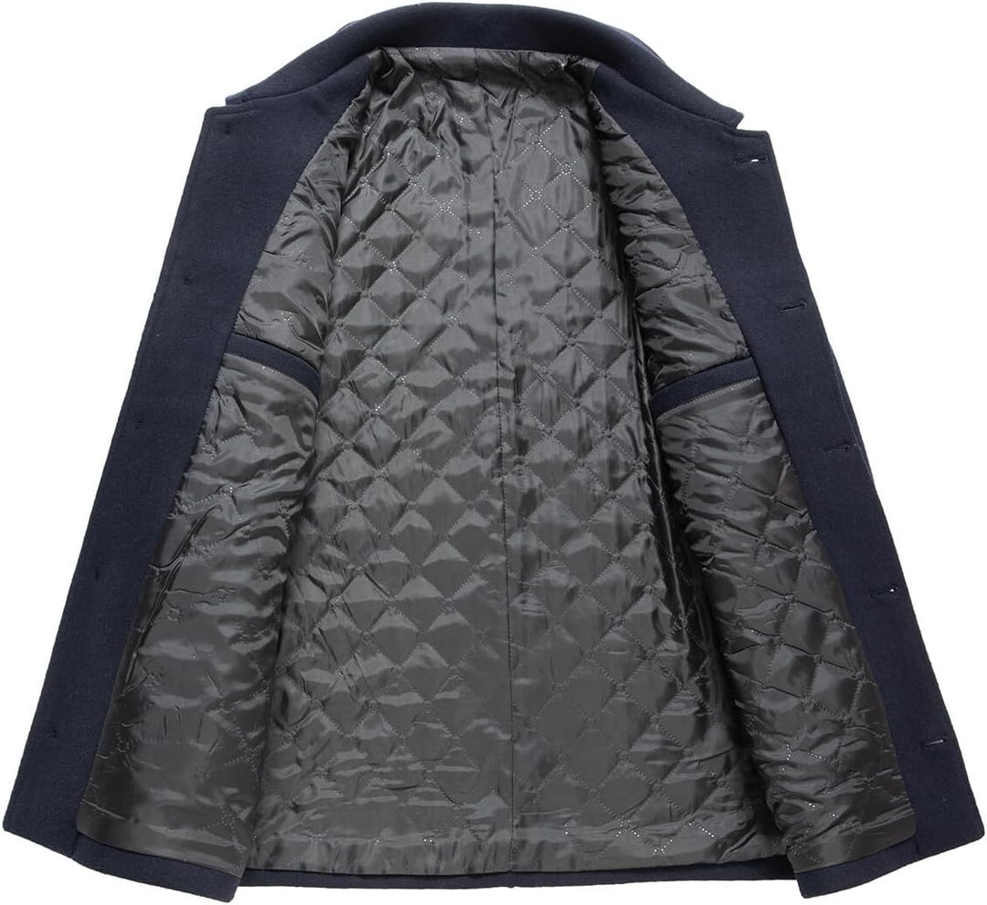 YOUTHUP Mantel Herren Wollmantel Winter Wolle Kurzmantel Regular Fit Kurz Herrenmantel für Business