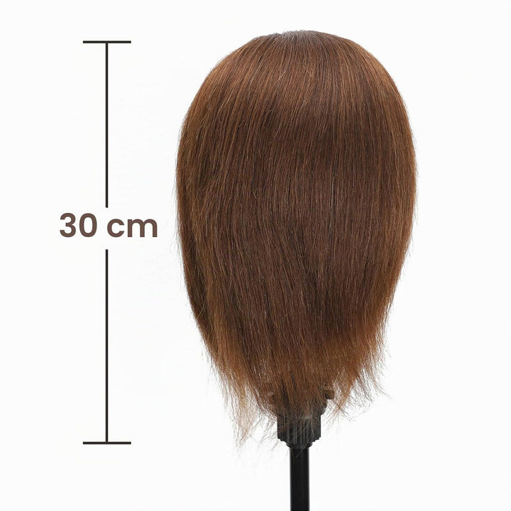 Männlicher Mannequinkopf, 100 % Echthaar mit Bart 30,5 cm, Trainingskopf, Kosmetologie, Puppenkopf,