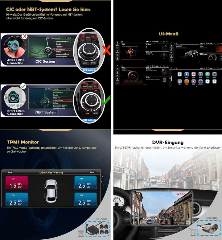 Erisin 10.25" Android 12 8-Kern 4GB RAM+64GB ROM Autoradio GPS Navi für BMW X1 F48 (2016-2017) NBT U