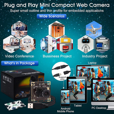 ELP Kamera 1080P Webcam H.264 Low Light USB Camera Mini Kamera Modul (3.6mm Objektiv USB Kamera Modu