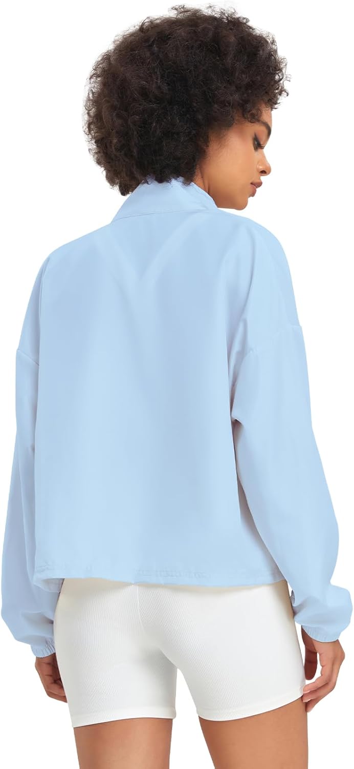 VUTRU Frauen UPF Sonnenschutzjacke Leichtes Workout Laufstreckenjacke Loose Fit Yoga Sportbekleidung