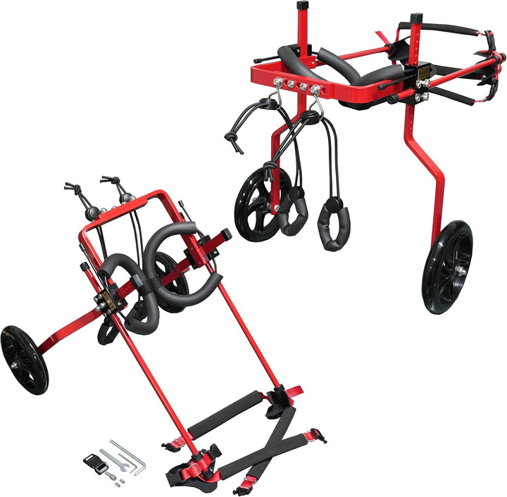 KAJILE Verstellbarer 2-Rad-Hunderollstuhl, XS-3 Grösse für die Rehabilitation der Hinterbeine von be