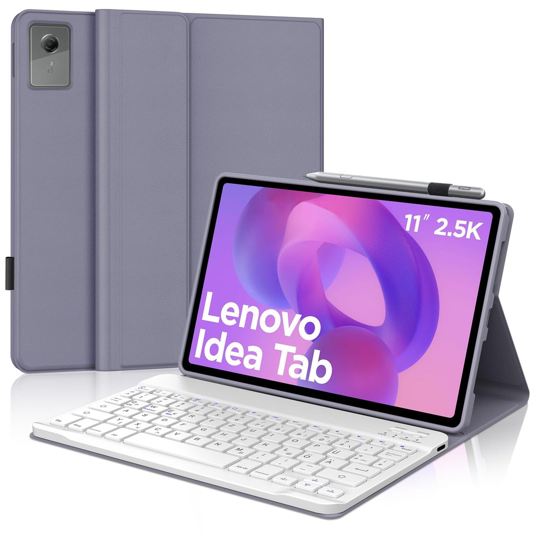 11 Zoll Hülle mit Bluetooth Tastatur für Lenovo Idea Tab 11 und Kompatible, Deutsch QWERTZ Keyboard,