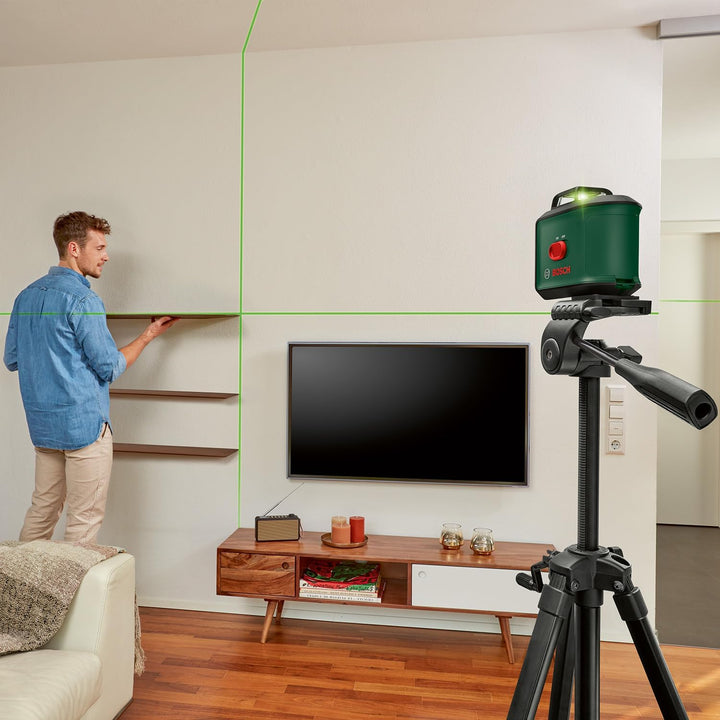 Bosch Kreuzlinienlaser UniversalLevel 360 mit Premium-Stativ (vertikale + horizintale Laserlinien in