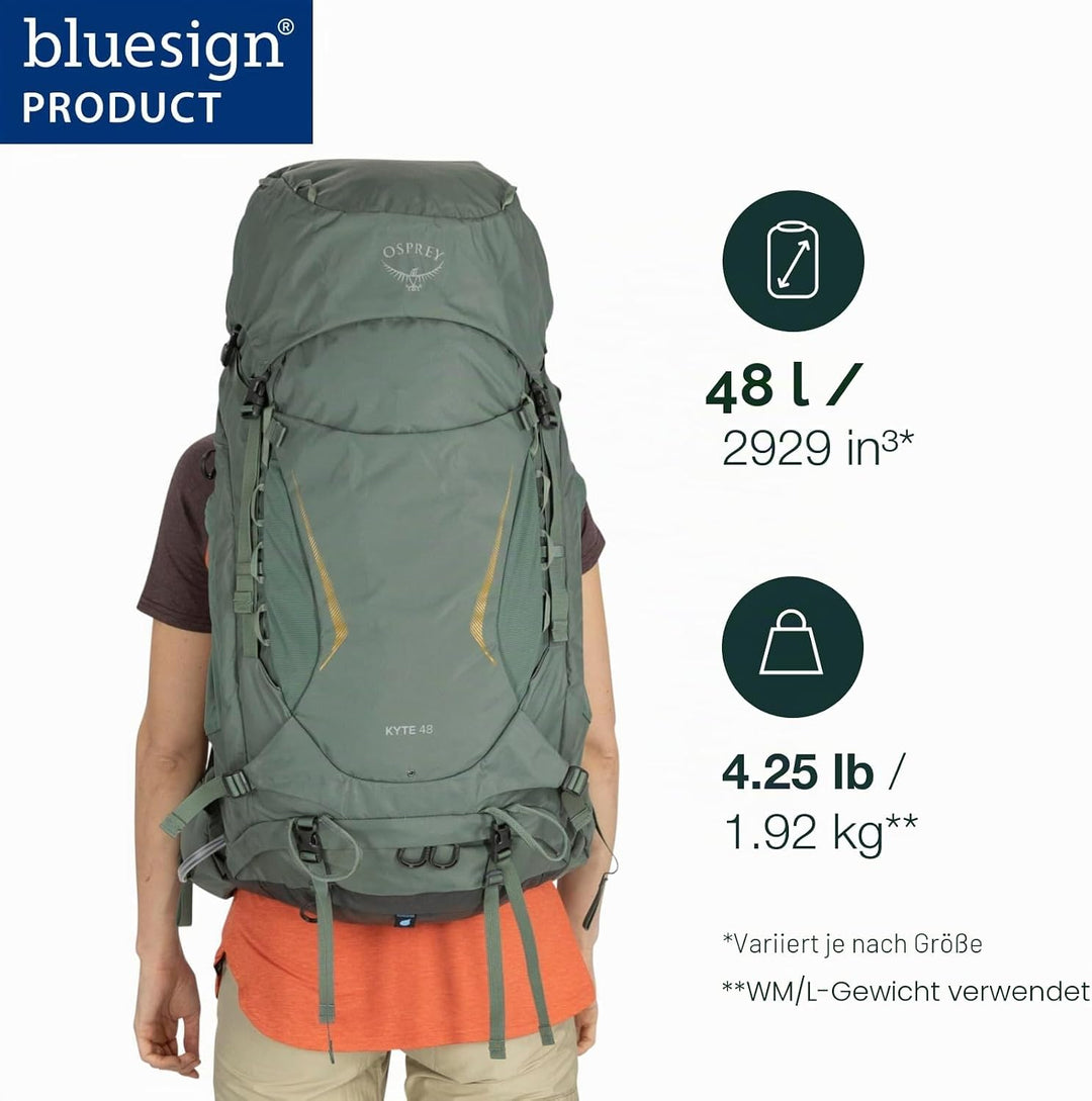 Osprey Europe Damen Kyte 48 Backpack Schwarz WXS/S, Schwarz WXS/S