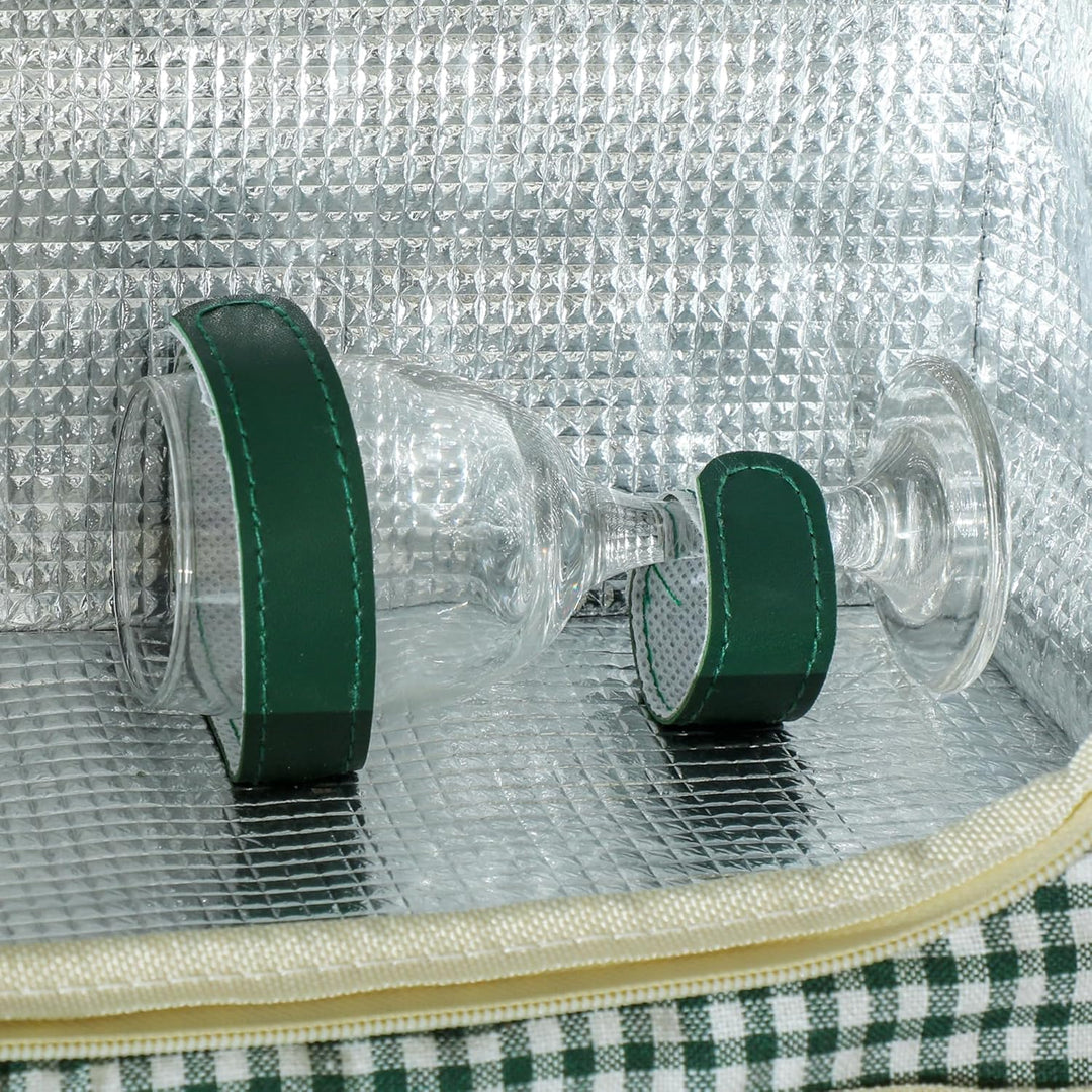Outsunny Picknickkorb aus Weidenholz Besteck Set mit Isoliert Kühlfach für 2 Personen Picknick Set,