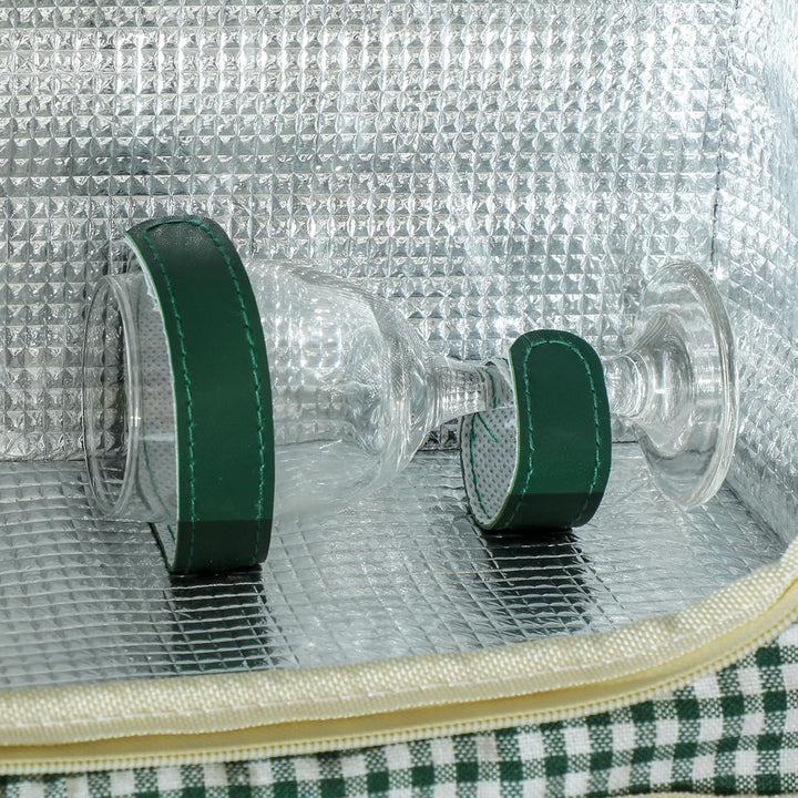 Outsunny Picknickkorb aus Weidenholz Besteck Set mit Isoliert Kühlfach für 2 Personen Picknick Set,