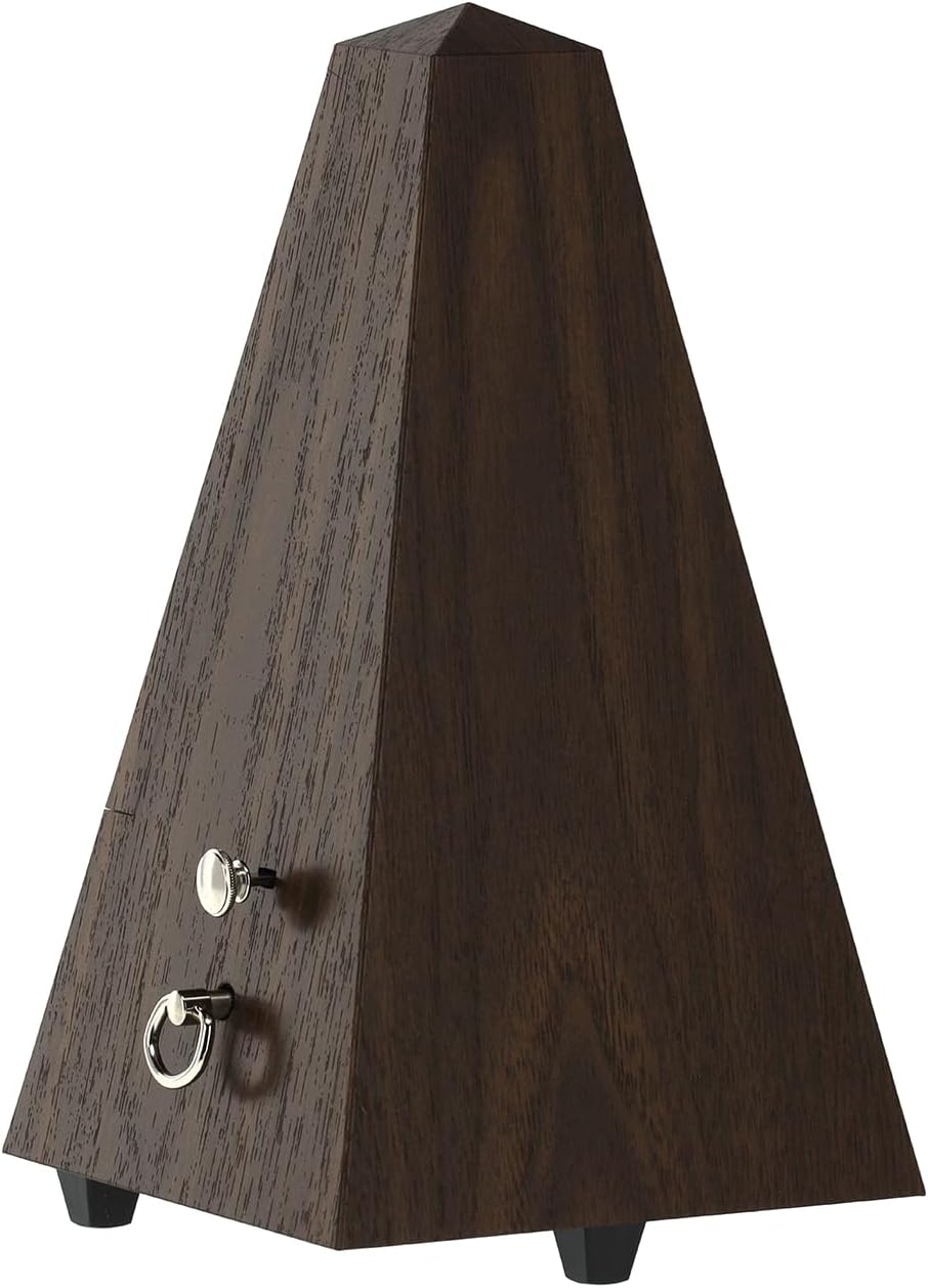 Wittner Metronom 855131 Kunststoffgehäuse mit Glocke Taktell Pyramidenform Nussbaum-Maserung, Nussba