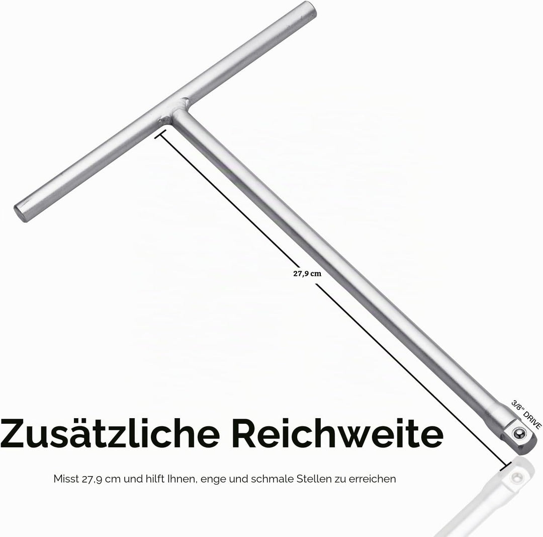 Neiko ¨ 01135A 3/8-Zoll-T-Griff-Schraubenschlüssel mit langer Reichweite | Chrom-Vanadium-Stahl