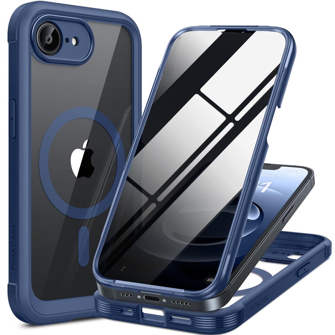 Miracase Sichtschutz Hülle für iPhone 17e / iPhone 16e für MagSafe, Vollschutz Stossfest, Integriert