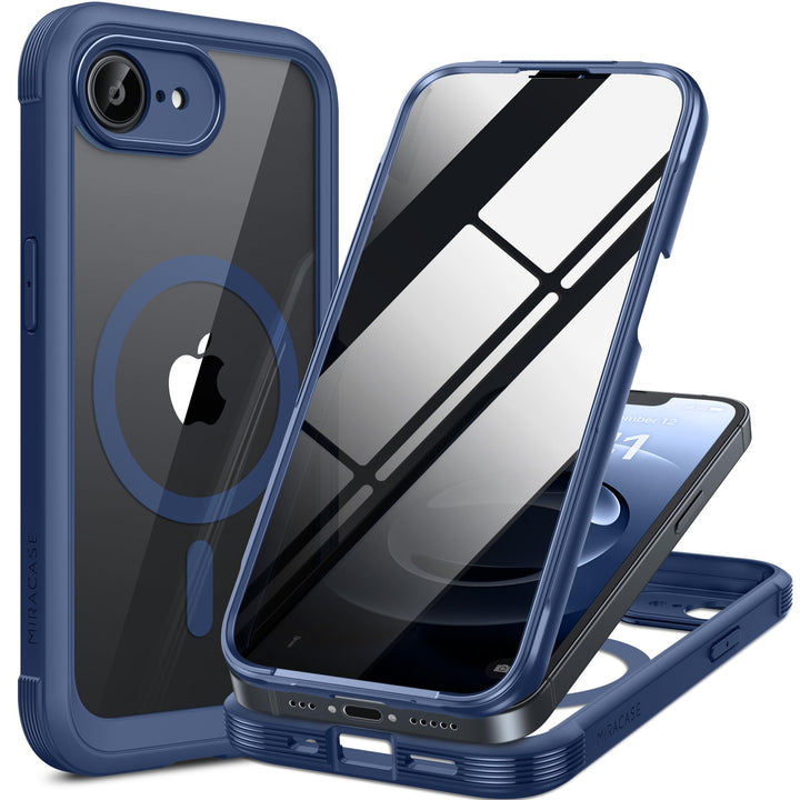 Miracase Sichtschutz Hülle für iPhone 17e / iPhone 16e für MagSafe, Vollschutz Stossfest, Integriert