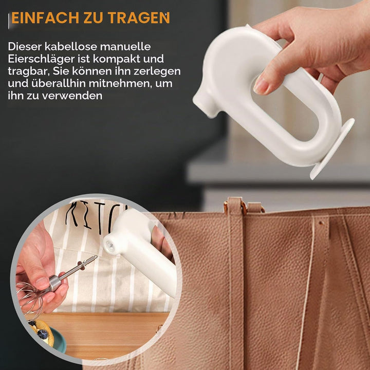 Kabelloser Handmixer Elektrischer Mini-Eierschläger 4-Gang-einstellbarer Mini-Handmixer Elektrischer