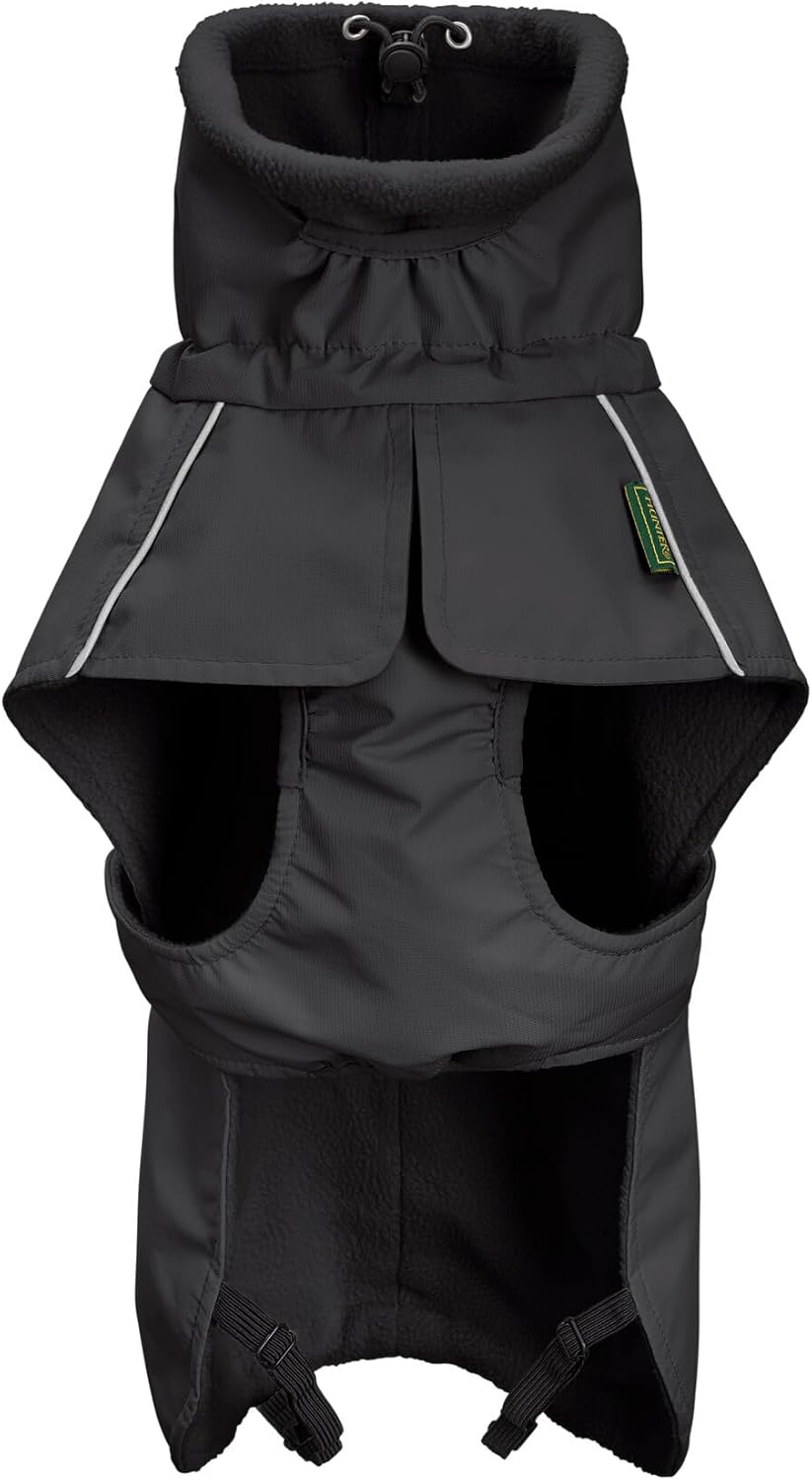 HUNTER Hundemantel NORDBY, Farbe: schwarz, wasserabweisend, warm gefüttert, reflektierend, ideal für