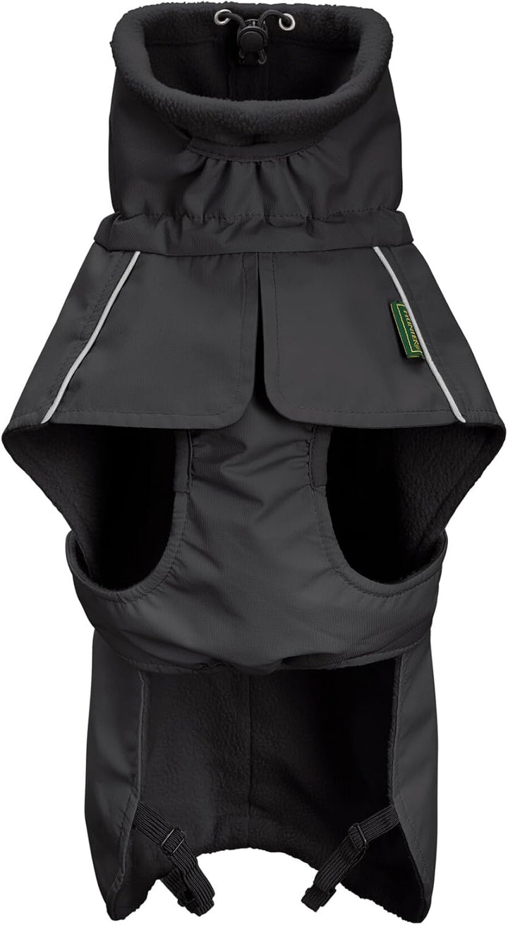 HUNTER Hundemantel NORDBY, Farbe: schwarz, wasserabweisend, warm gefüttert, reflektierend, ideal für