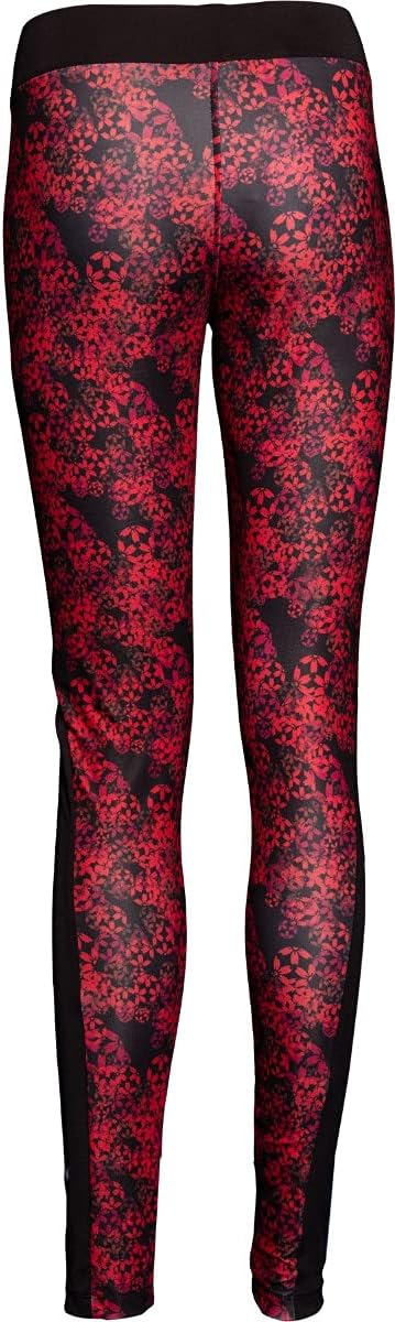 Hayashi Leggings, Kompressionshose „Flowers“ XS Schwarz - Rot, XS Schwarz - Rot