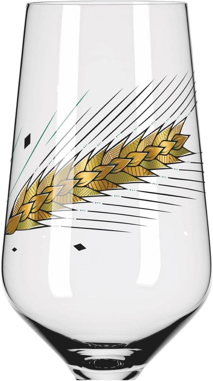 Ritzenhoff 3471003 Bierglas 300 ml – 2er Set – Serie Brauchzeit, Motiv Nr. 3 – Gerste, mehrfarbig –