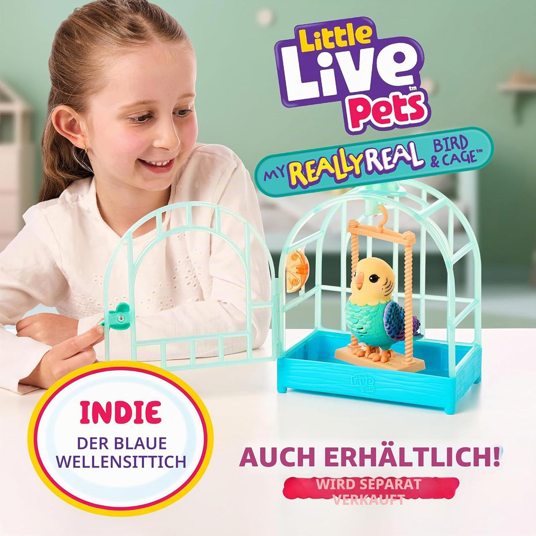 Little Live Pets My Really Real Bird & Cage – Rosie, Interaktives, realistisches Vögelchen, Über 20