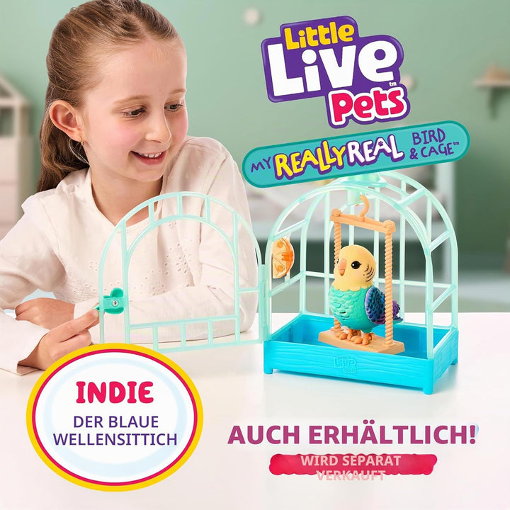 Little Live Pets My Really Real Bird & Cage – Rosie, Interaktives, realistisches Vögelchen, Über 20