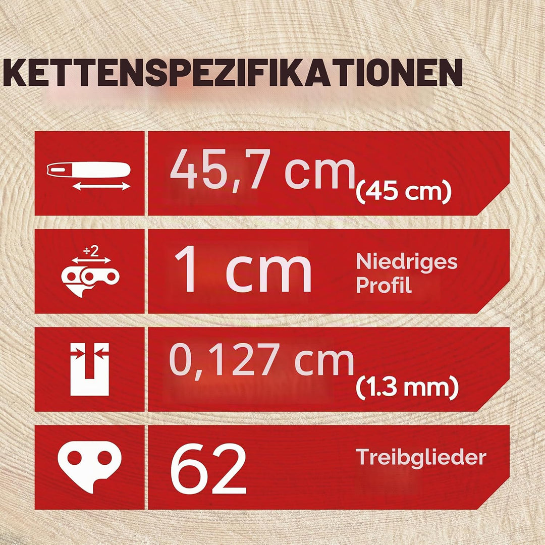 Oregon 3-er Pack Sägekette 3/8 LP Teilung, 0,50 Zoll (1,3 mm) Stärke, für 18 Zoll (45 cm) Führungssc