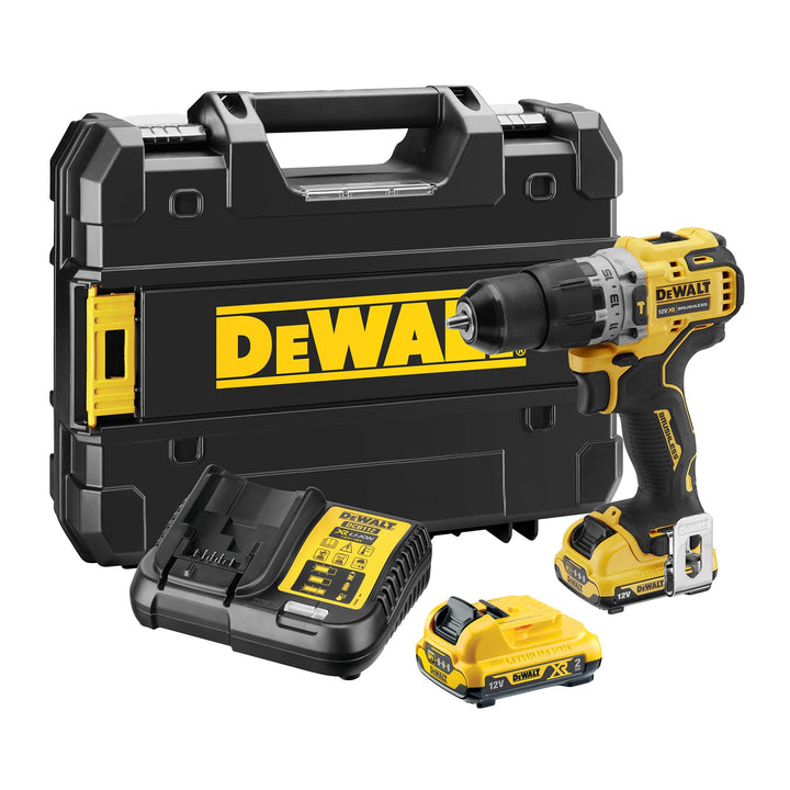 DEWALT 12V 2-Gang Akku-Schlagbohrschrauber DCD706D2 (2.0Ah, bürstenlos, mit Vollmetallgetriebe & 15-