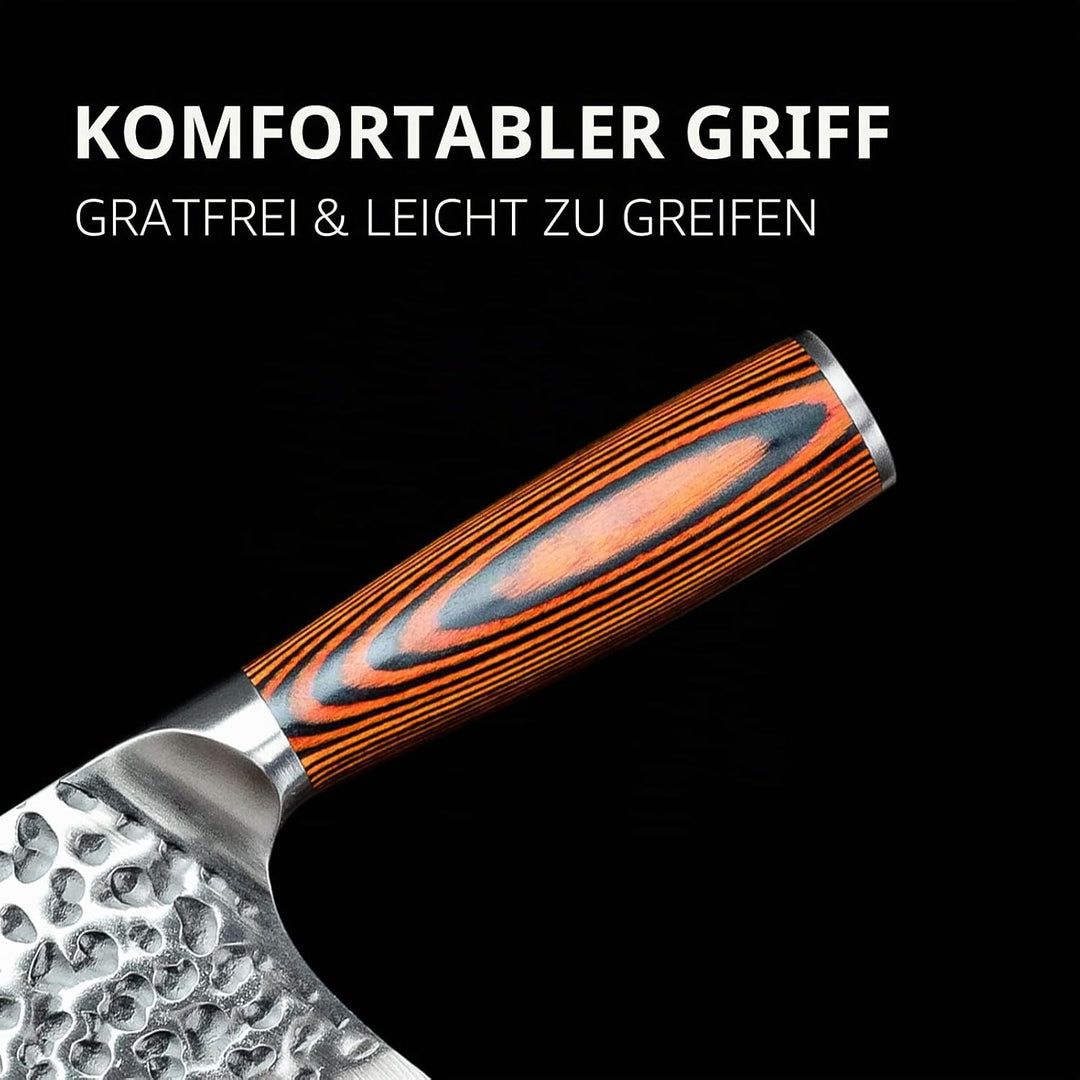 TJ POP Hackmesser Chinesisches Kochmesser Professionelles 18cm, Scharfer Full-Tang Fleischerbeil, 50