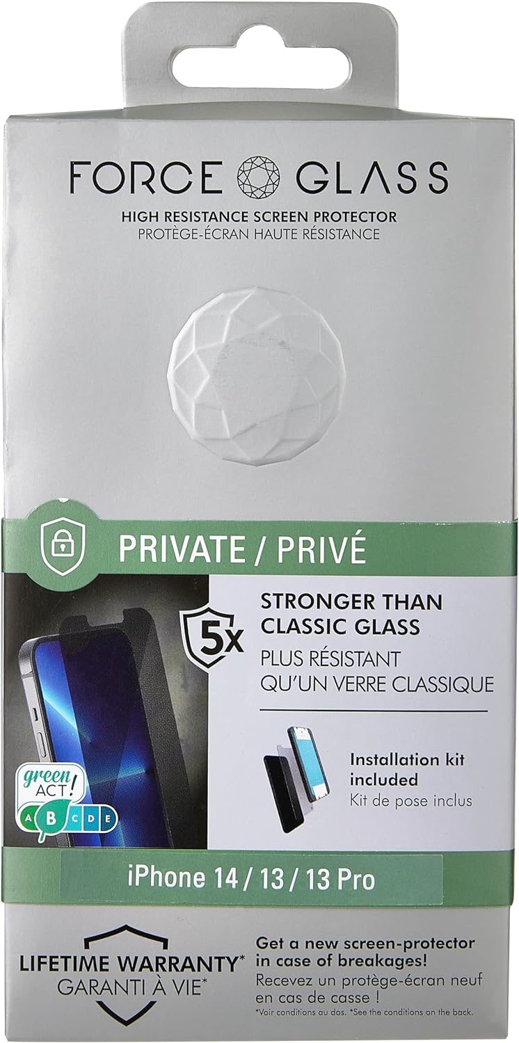 Force Glass Displayschutz aus organischem Glas mit lebenslanger Garantie und Installationsset für iP