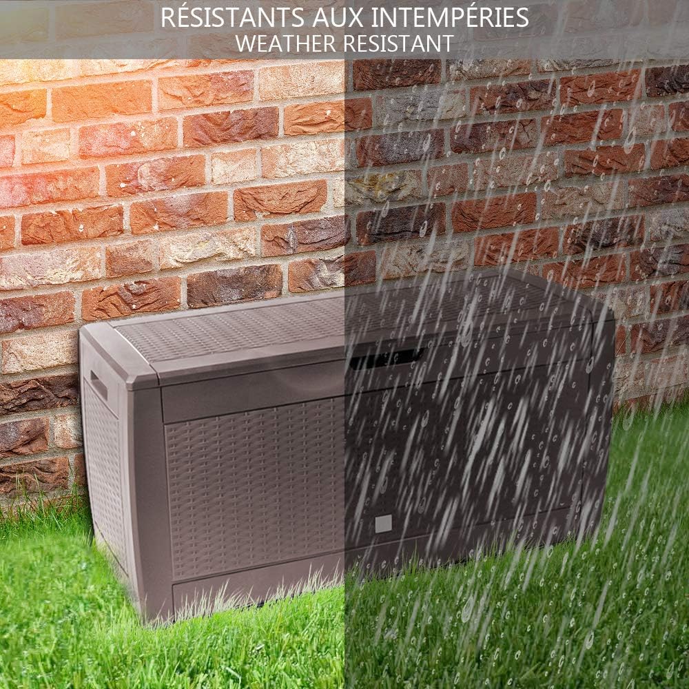 VOUNOT Gartenbox Aufbewahrung Wasserdicht 310 Liter, Aufbewahrungsbox Garten, Auflagenbox Gross, Kis