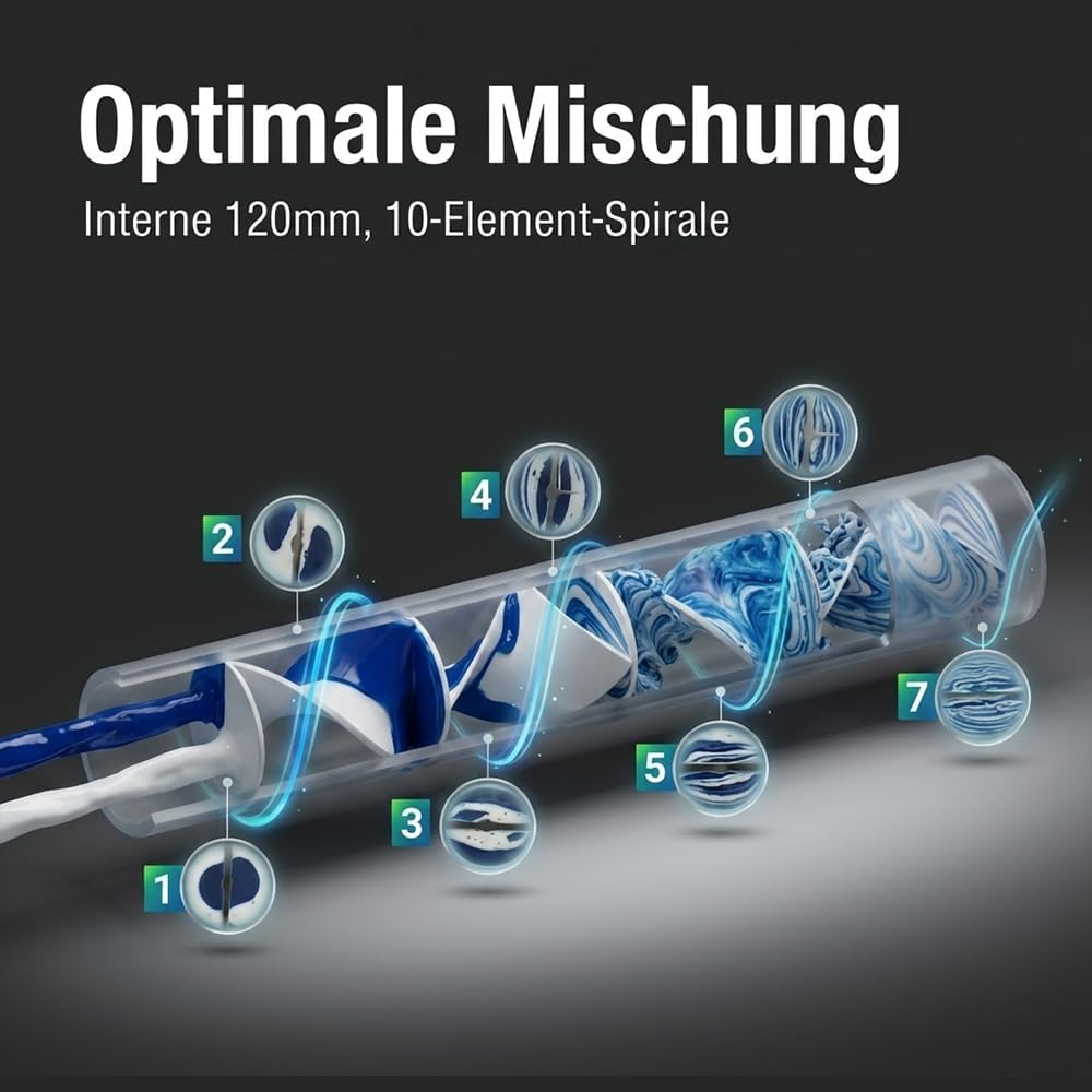 VOOXA Premium Statikmischer für Verbundmörtel, aus Kunststoff, für alle gängigen Injektionsmörtel Ka