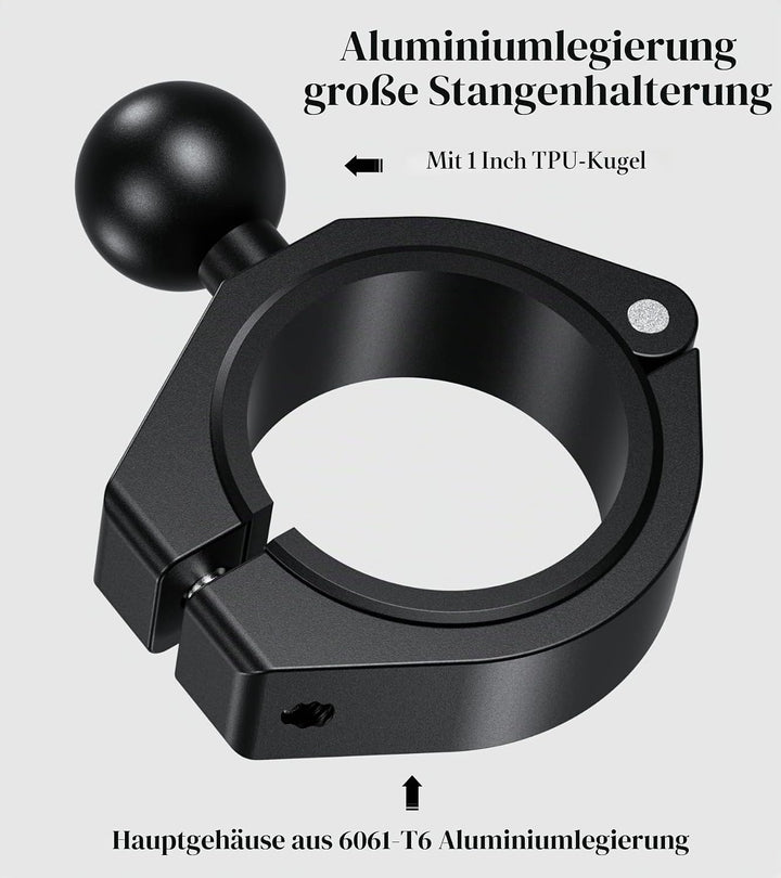 BRCOVAN Aluminiumlegierung grosse Stangenklemmhalterung mit 1 Zoll TPU Kugel für ATV UTV Überrollkäf