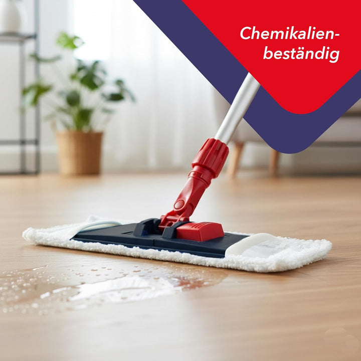 G.I.V. Bodenwischer Set 40cm Klapphalter mit Trittmechanik & Magnetverschluss + Aluminiumstiel Rot -