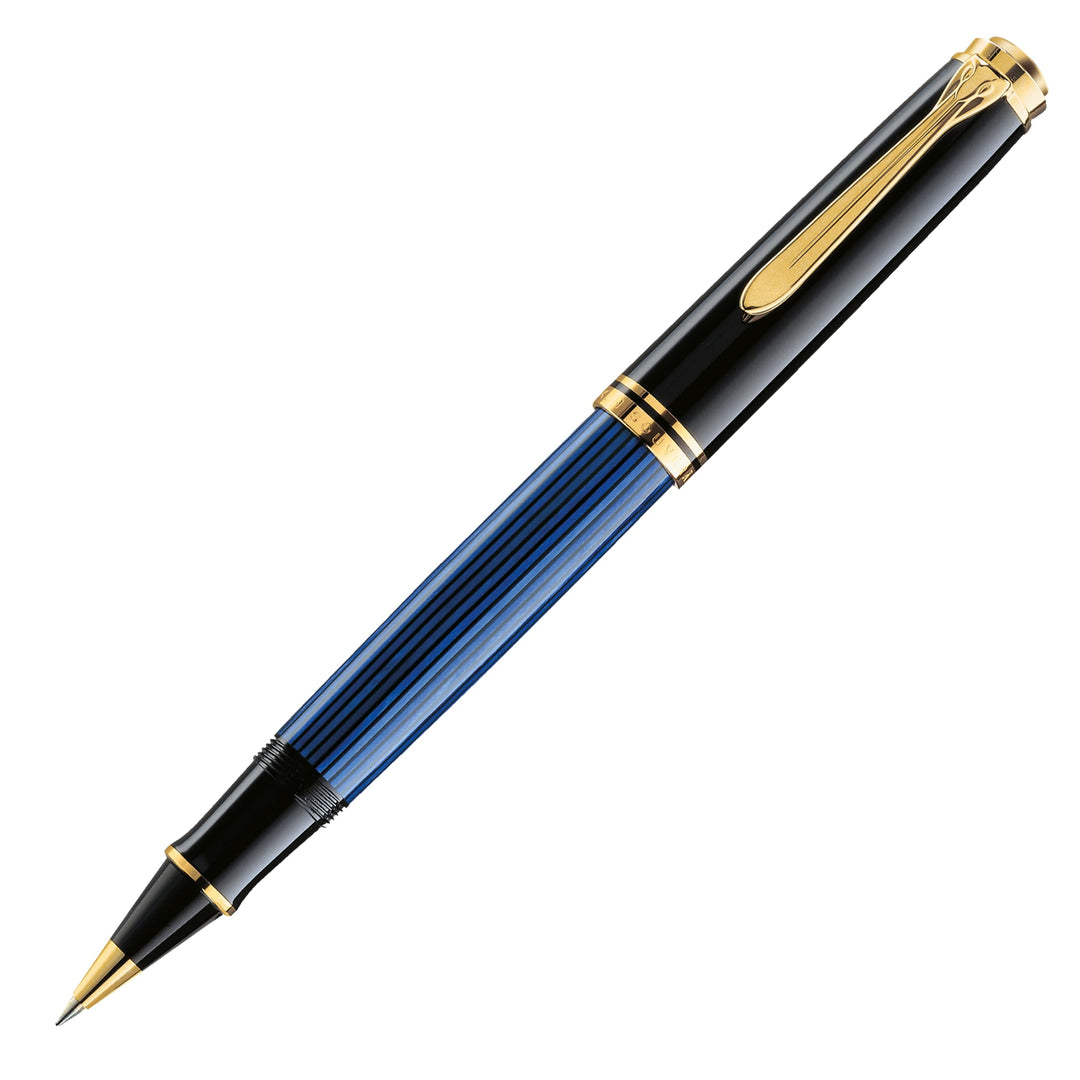 Pelikan Tintenroller Souverän 400, Schwarz-Blau, hochwertiger Roller im Geschenk-Etui, 997502, Schwa