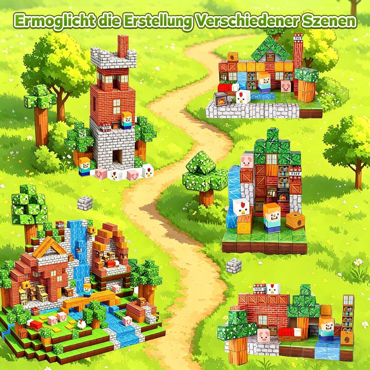 Magnetische Bausteine,Magnetbausteine Magnetspielzeug,Magnetische Bauwelt Spielzeug Magnetblöcke für