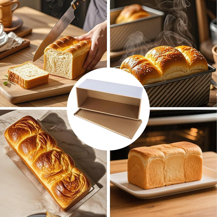 1000g Brotbackform, Toastbrot Backform mit Deckel, Antihaft Toastbrotform Kastenform Kuchen mit Belü