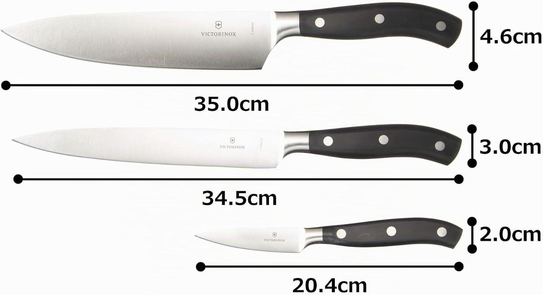 Victorinox Grand Maître, Profi Koch-Set, 3-teilig, gerader Schliff, Extra Scharf, Robuster Kunststof